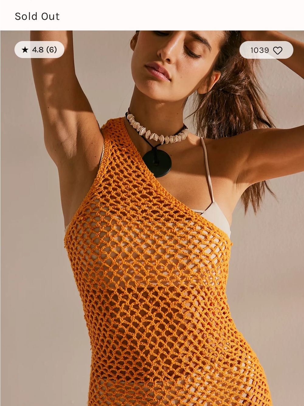 FP Beach One-Shoulder Swim Cover-Up in Orange size XS NWT 🧡